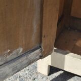 Small Parisian sideboard with one drawer and two doors, white lacquered