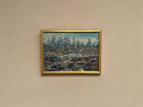 Original  Swedish Oil on Panel – “Rocky Coastline” – Signed – Vintage