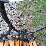 Banc de jardin ancien avec pieds en fonte vintage xxeme