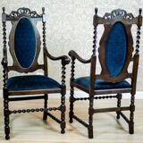 Antique Eclectic Carved Armchairs, 1890s