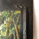 Peinture africaine ancienne et son cadre en metal