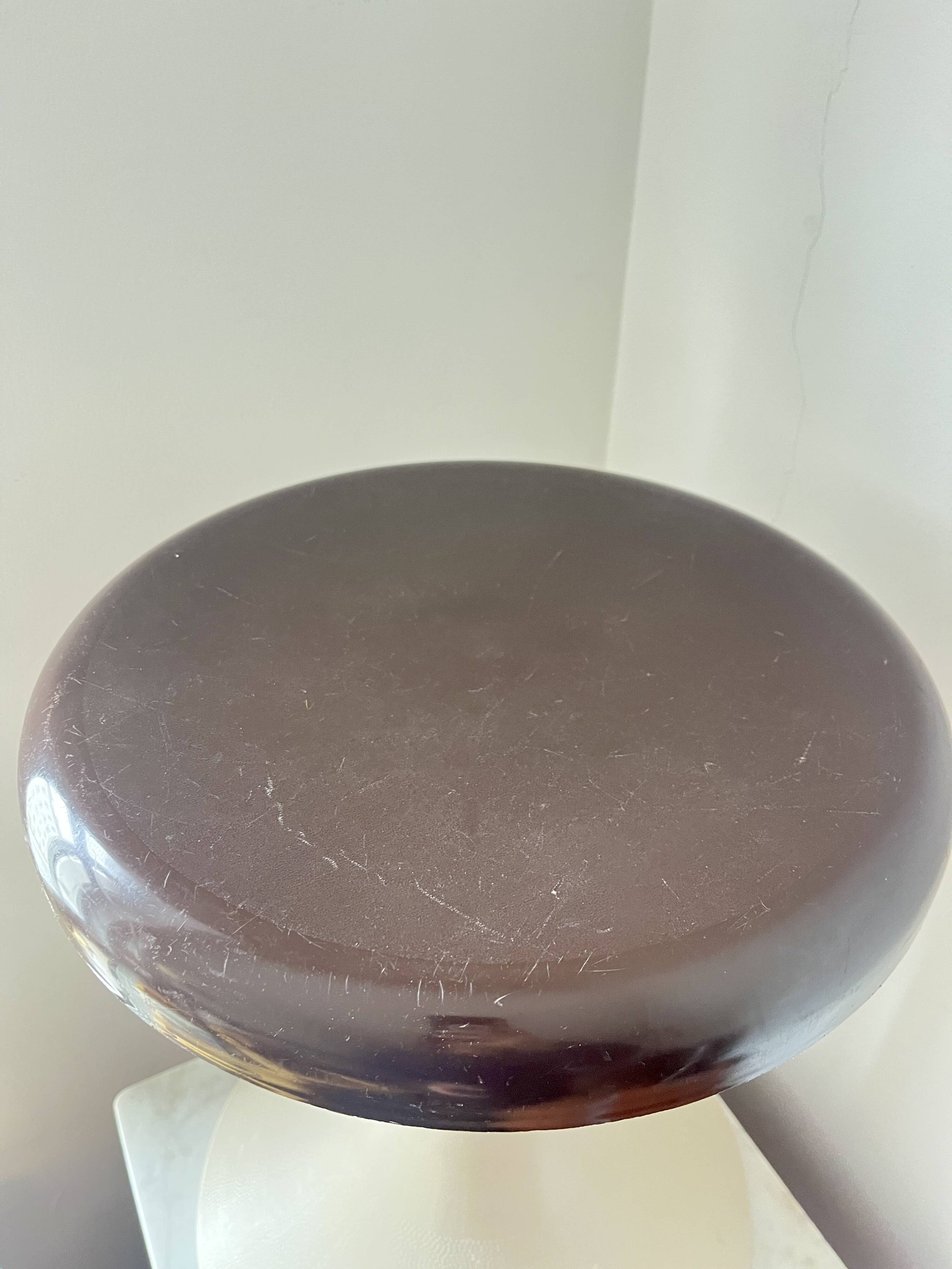 Vintage GDR Space Age brown plastic Tulip Stool, 1960s