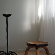 Wabi Sabi tripod stool / Solid wood side table, Scandinavia, 1950s