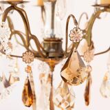 Lustre suédois 5 bras en laiton patiné moitié 20ème