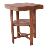 Old art deco pedestal table in burmese teak