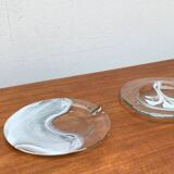 German Vintage Art Collection Richartz Plate and Bowl in Glass by Hans Jürgen Richartz for Mathildenhütte, Solingen, Set of 2