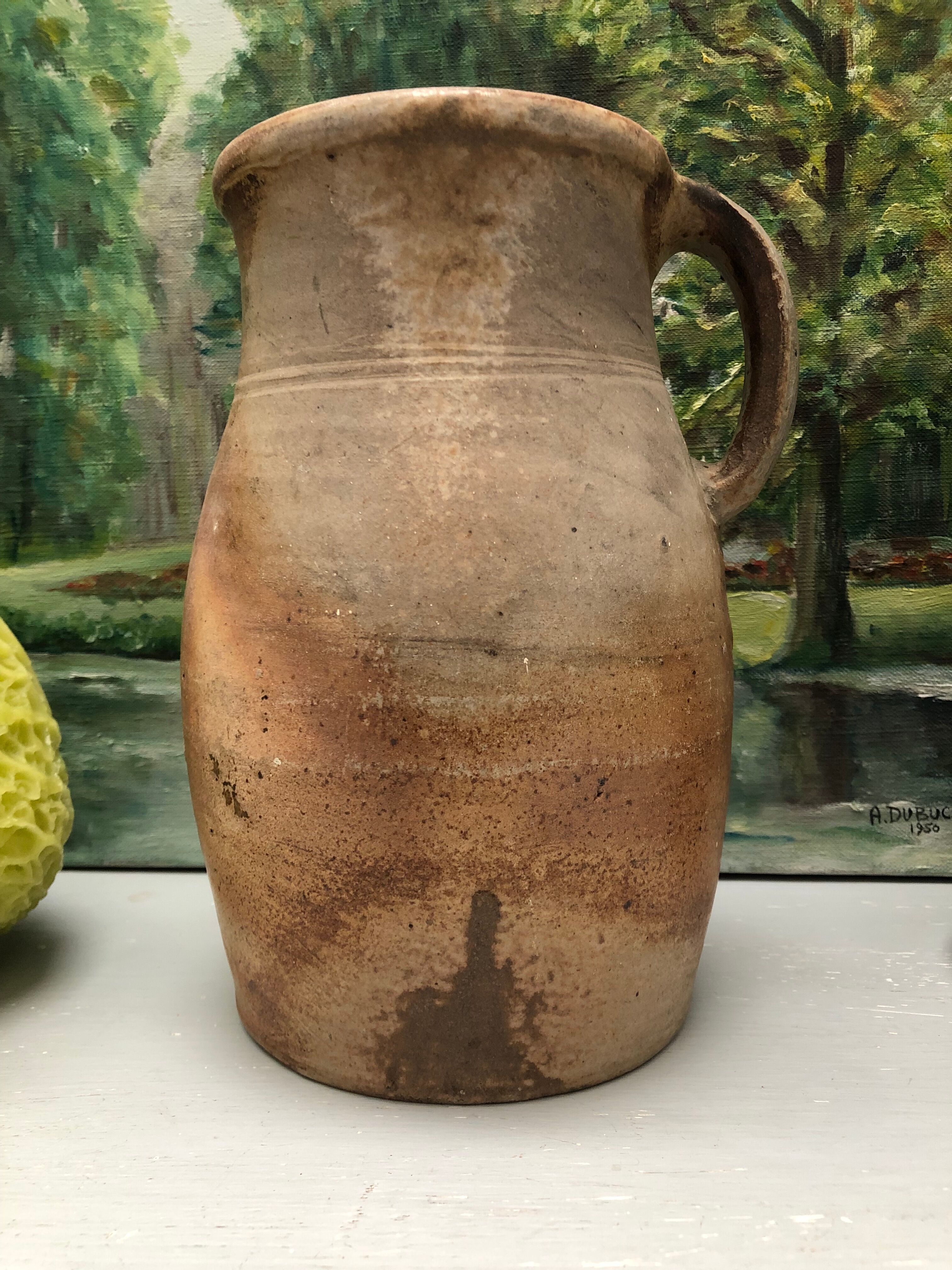 Glazed stoneware milk jug