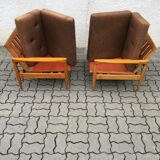 Vintage miroslav navratil lounge chairs adjustable mid century 60s