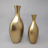 Paire de vases en céramique en couleur dorée années 1970