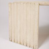 Travertine coffee table in eye shape, 1970s