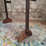 Oak and cast iron console, unique piece.