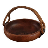 Adrien Audoux and Frida Minet rare basket in solid oak and rope