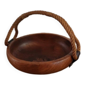 Adrien Audoux and Frida Minet rare basket in solid oak and cordage.