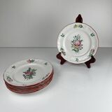 Set de 6 assiettes à dessert KG Luneville, france, 1950