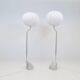 Pair of Bergboms marble and steel floor lamps from the mid-century, 1970s, Sweden.
