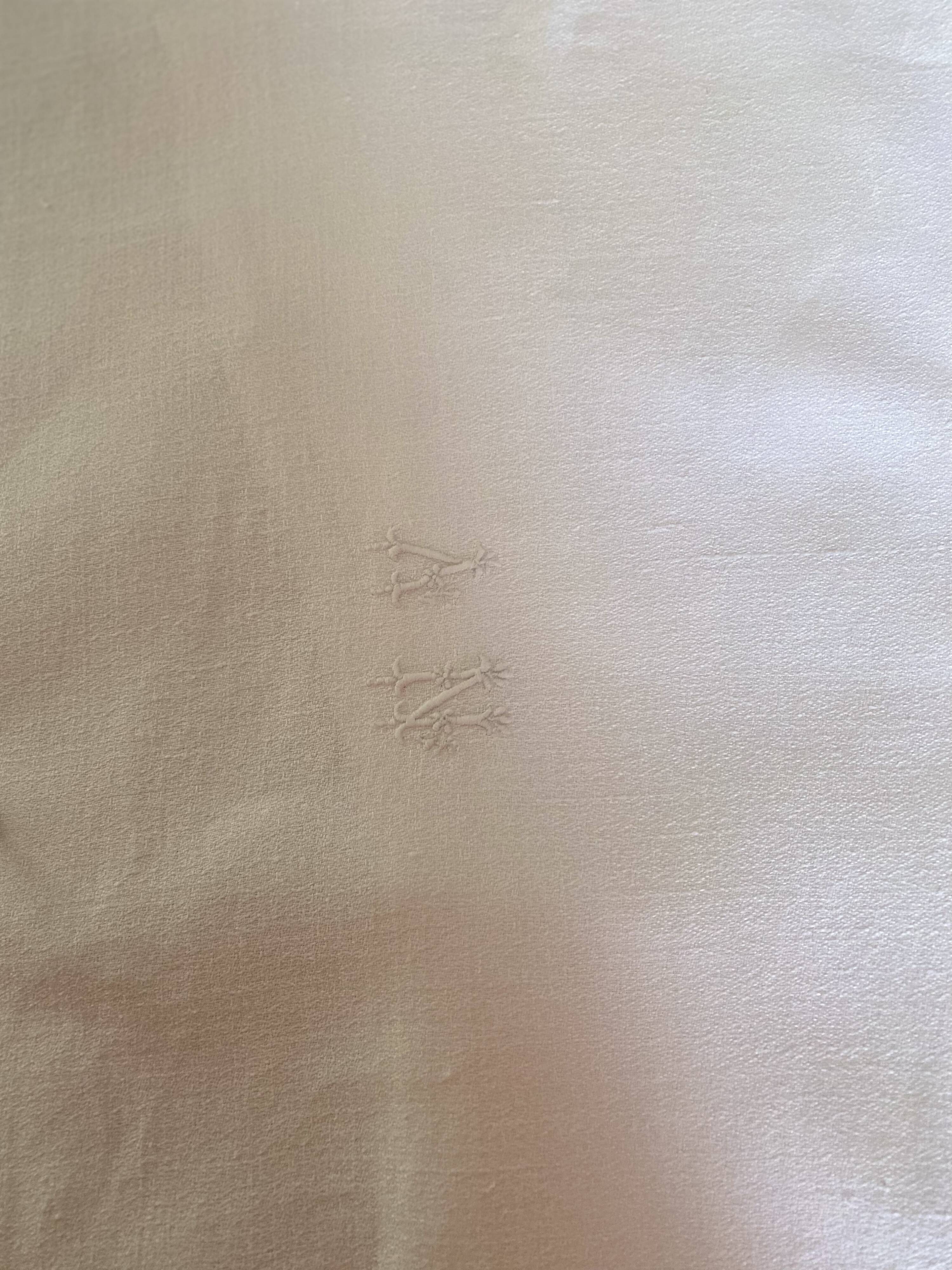 Linen tablecloth hand embroidery monogram an