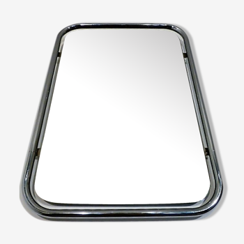 Miroir rectangulaire chrome 1970 65x45cm