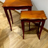 Duo de tables en merisier massif style Louis XV