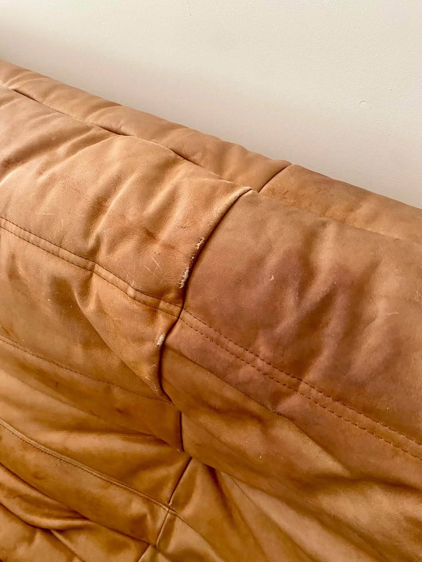 Authentic Togo sofa - cognac leather