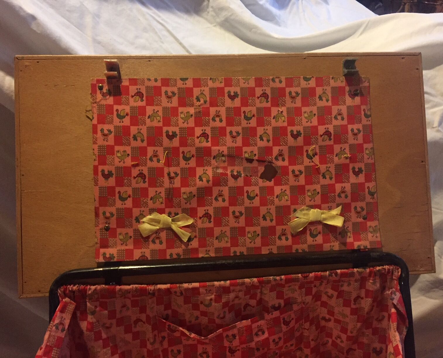 Foldable worker in wood, fabric and metal from the 60s and 70s
