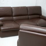 3-seater sofa and leather armchair, Steiner, France, circa 1970