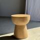 Side table or stool with a semi-spherical top in beige mango wood H50 D45