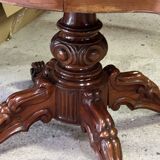 Large Louis Philippe period mahogany fiddle-shaped pedestal table, 19th century