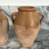 Pair of Provençal enamelled terracotta jars