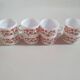 Lot de 8 tasses arcopal scania, décor de fleurs liberty oranges, années 70