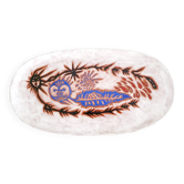Large oval enamelled terracotta dish by Jean Lurçat from the 1950s