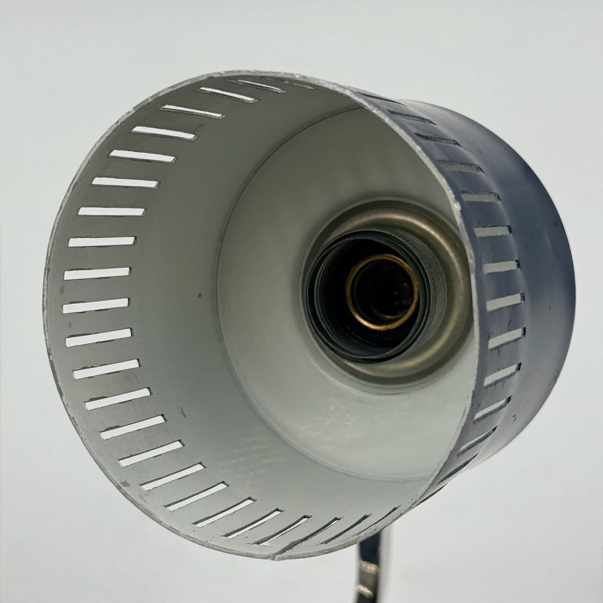 Vintage blue and chrome desk lamp from the 70s.