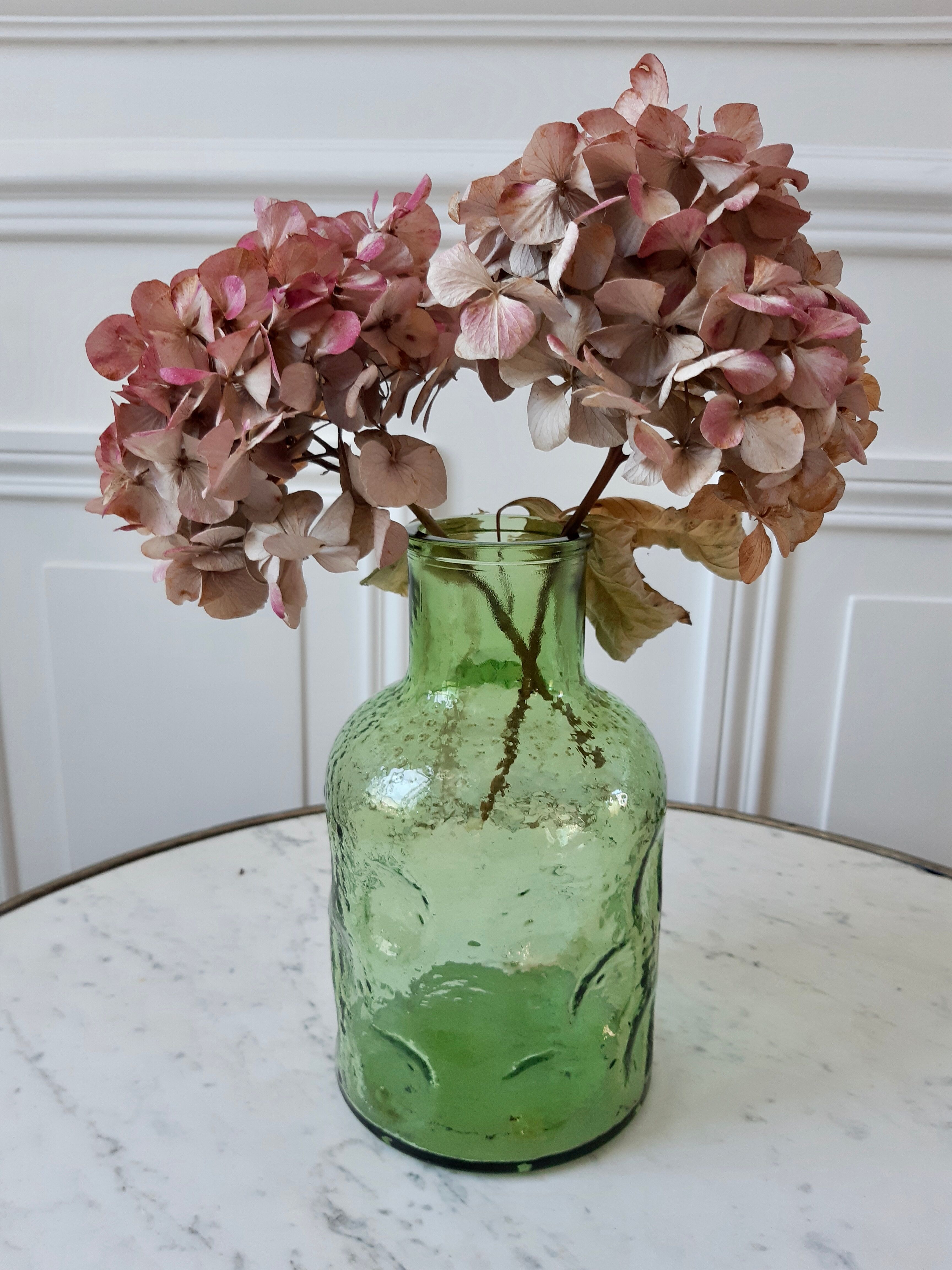 Green glass vase 70s