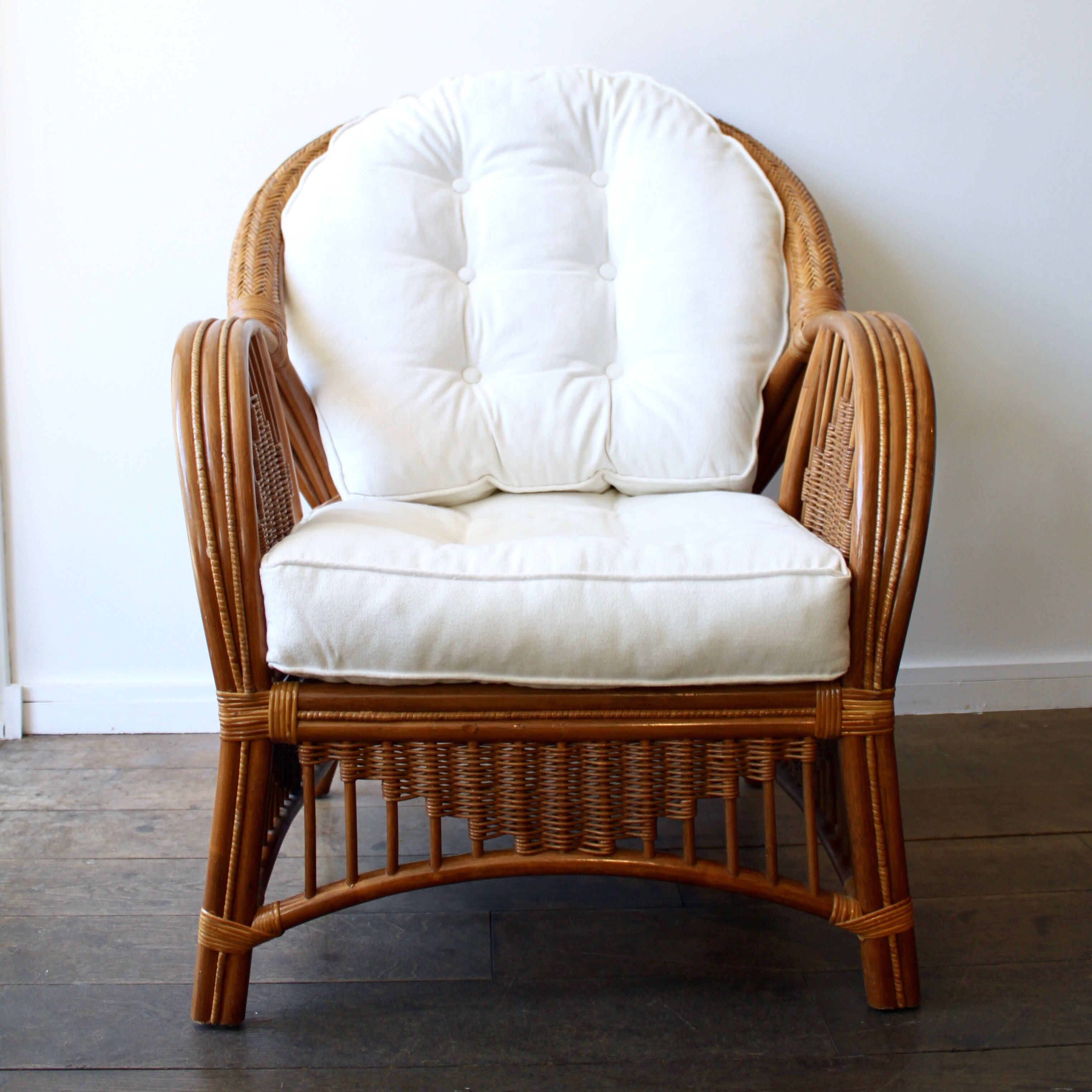 1980's rattan armchair