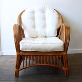 1980's rattan armchair