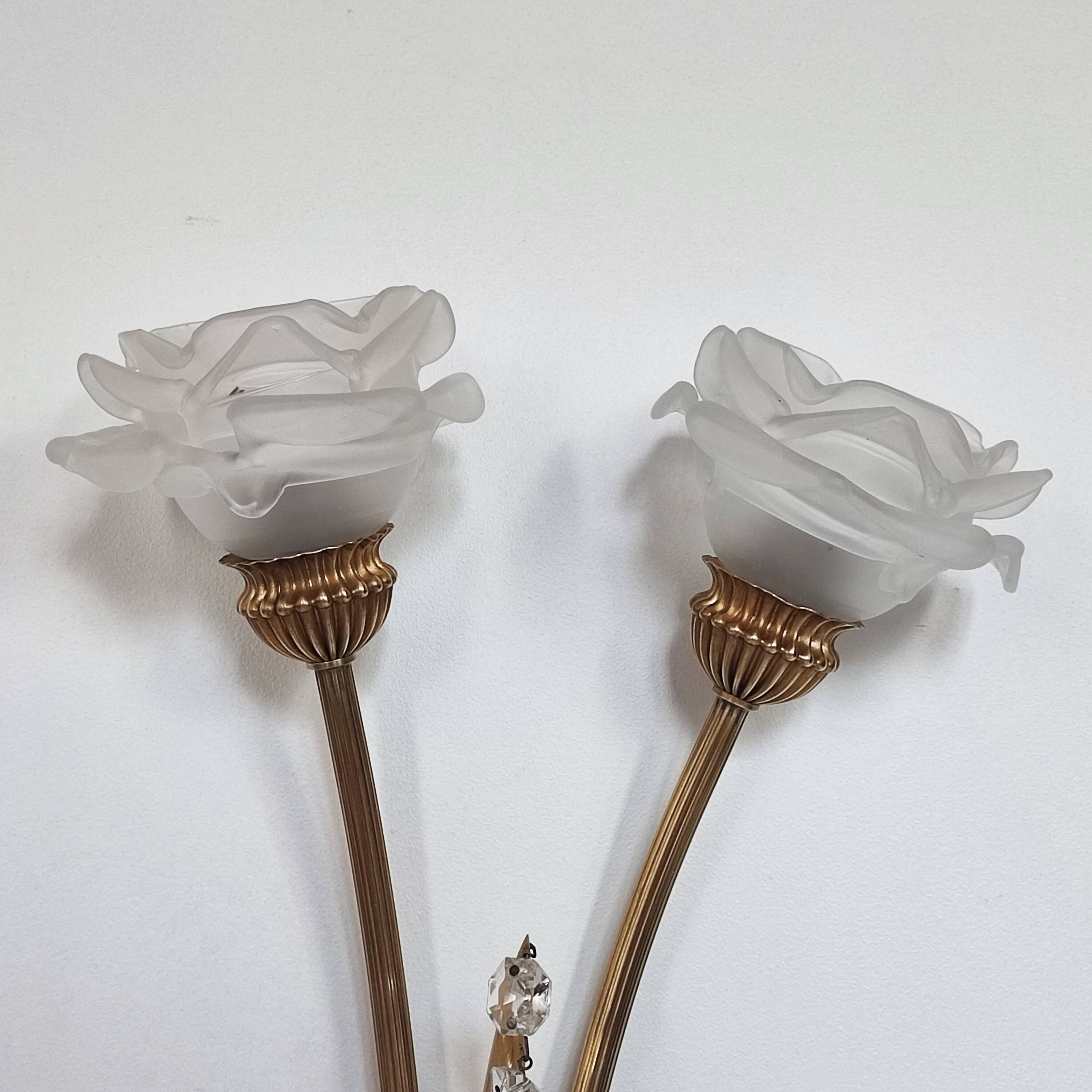 Double brass wall light