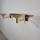 Pair of vintage brass wall lights Verre Lumiere