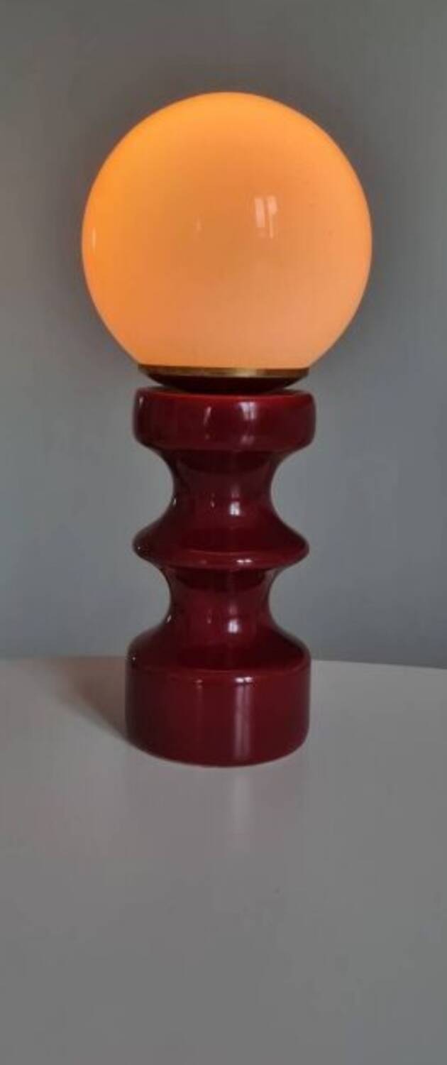 Ceramic and opaline table lamp