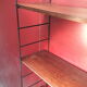 Etagere scandinave 1940 a 50 tomado acier et 3 plateaux 65x19. Plaquage bois bisauté 60x86 super et