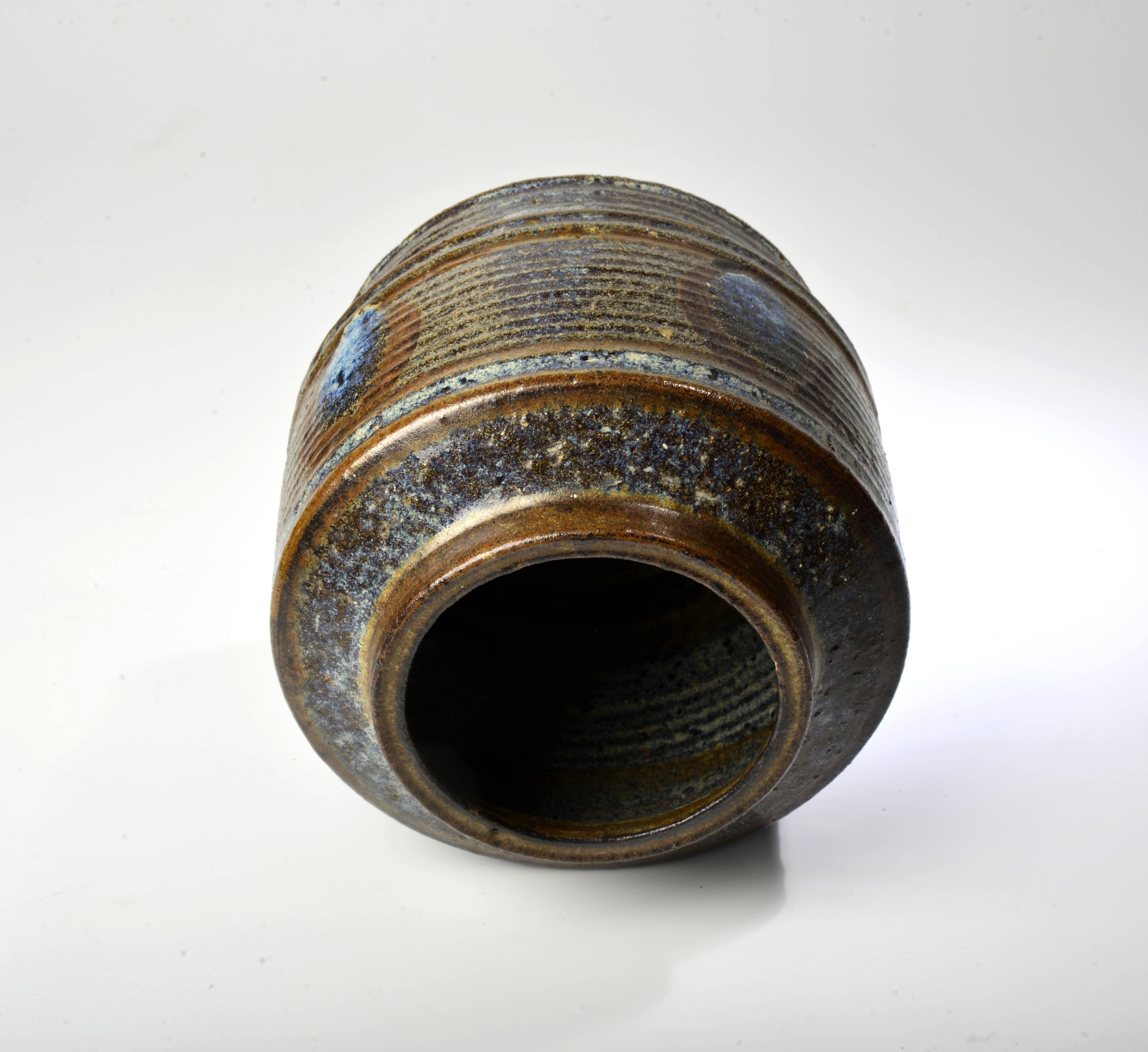 Danish glazed stoneware vase