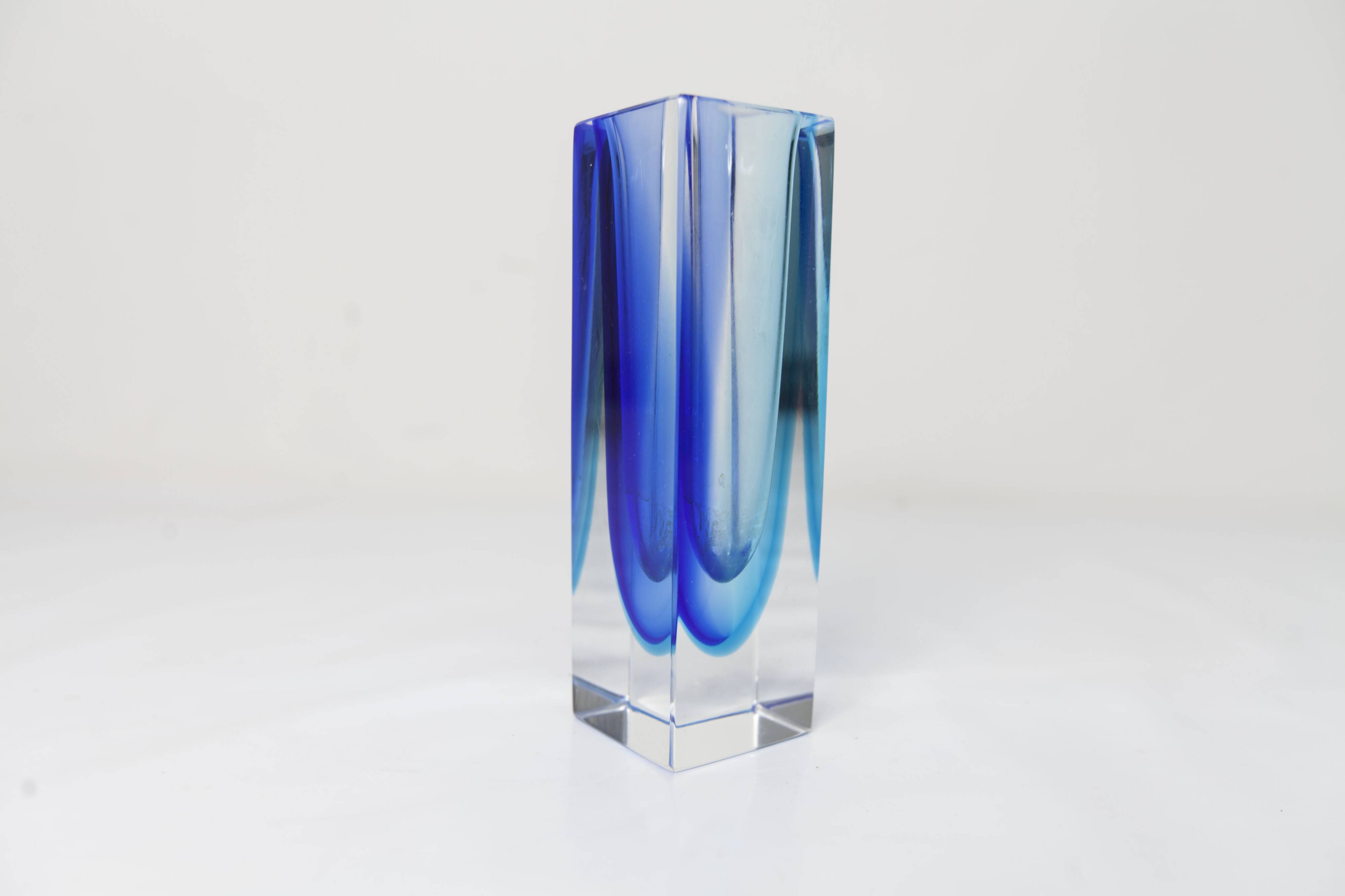 Sommerso Murano blue vase 1960