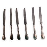 6 silver metal knives 900
