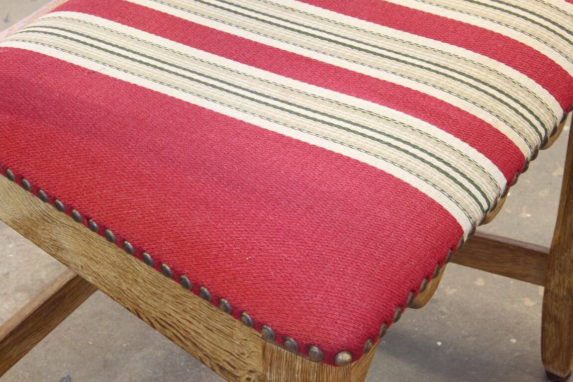 Vintage 1960s Danish brutalist ladderback oak chairs in the style of Kjærnulf