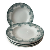 Set of 6 deep plates, ironstone Narcisses Onnaing