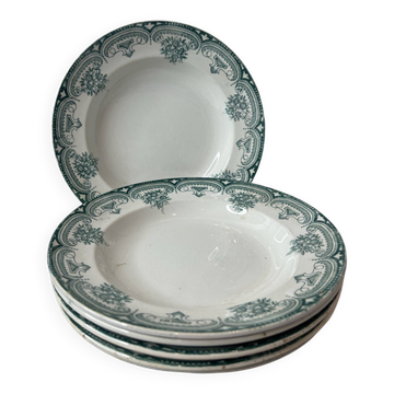 Set of 6 deep plates, ironstone Narcisses Onnaing