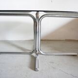 Glass and chrome coffee table
