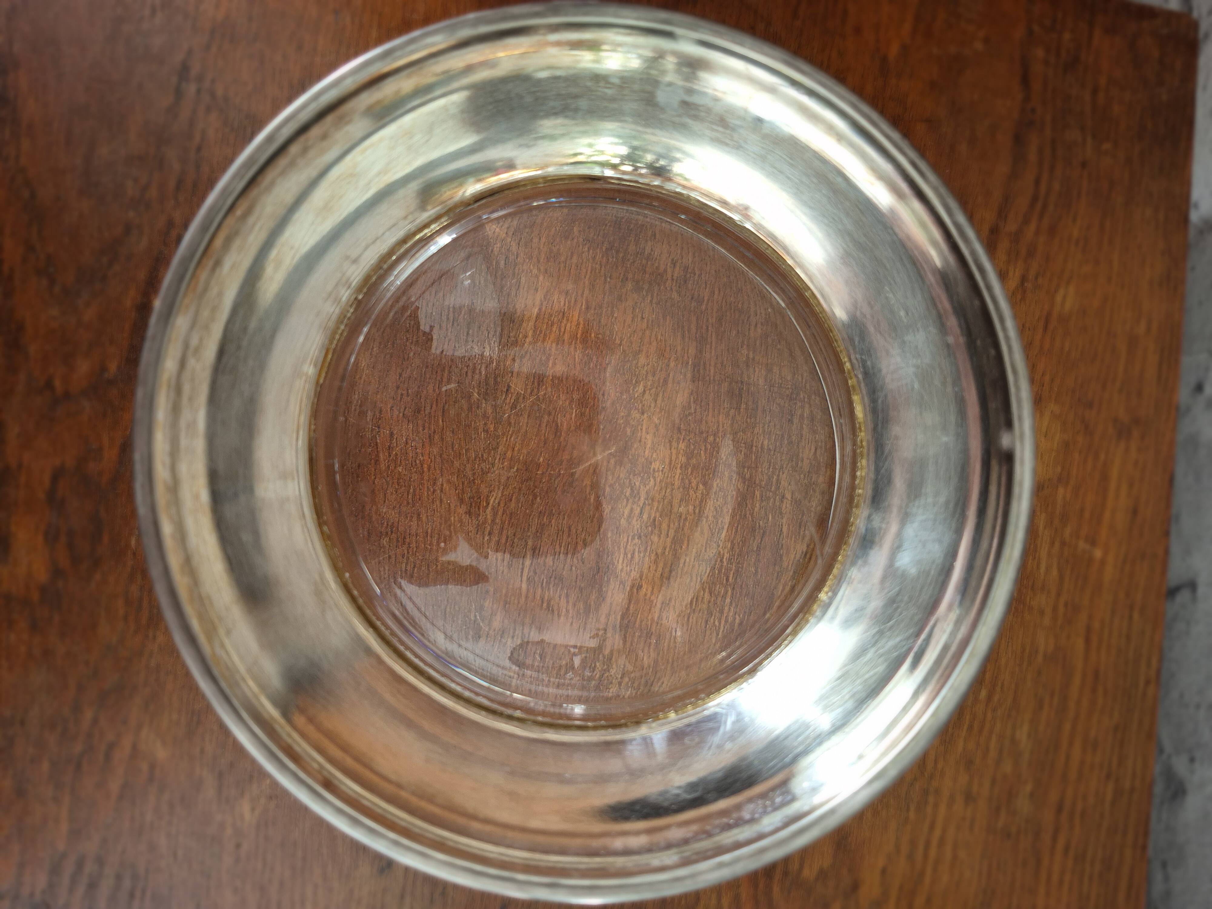 Vintage 70s glass caviar salad bowl