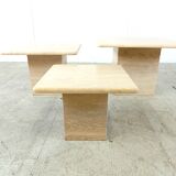 Set of 3 travertine nesting tables, 1970s
