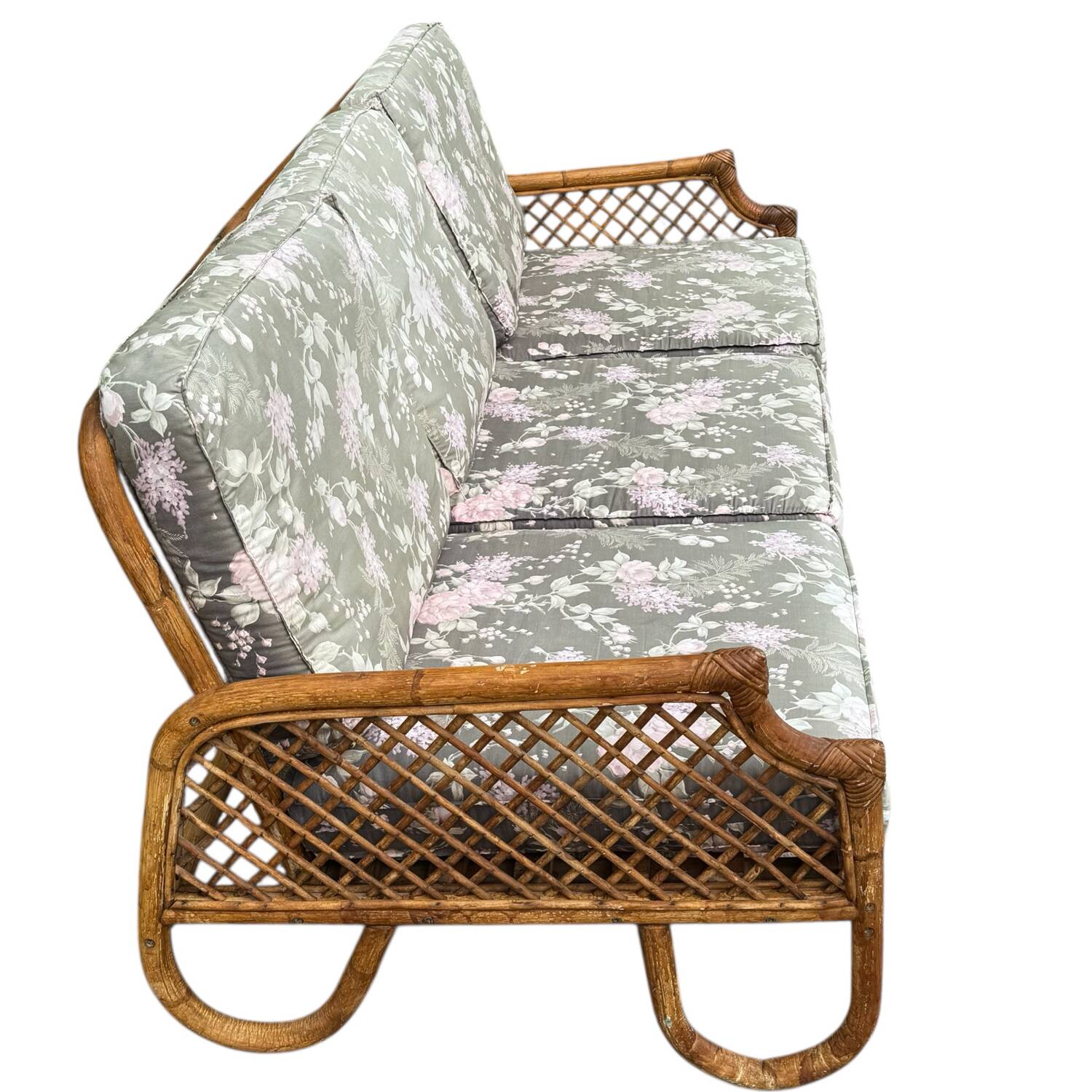 Rattan sofa and armchair from the 70s Italy