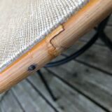 Table basse tripode en fer 1950s