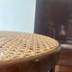High bistro stool in turned wood and new cane, 1950